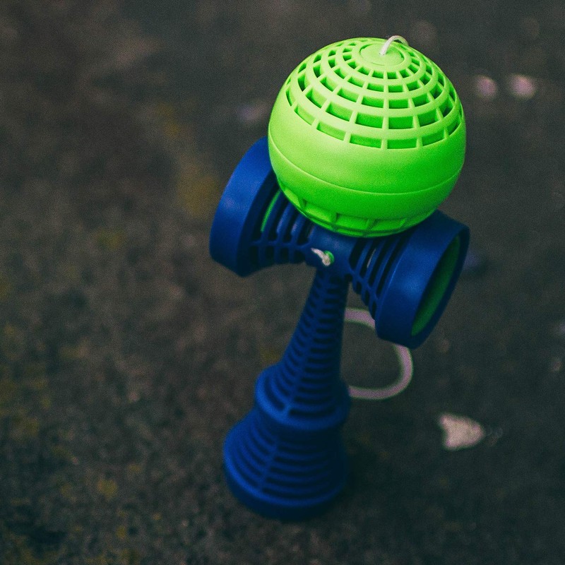 YOYO FACTORY Catchy AIR Kendama - Grey/Teal (traditional japanese skill