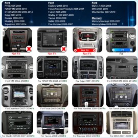 Car Radio For Ford F150 F-150 2004-2008, F250 /F350 2006-2016, E150/E250/E350 2009-2014,Shelby GT500 2007-2009, Fusion Edge Expedition Explorer Taurus Touch Screen Stereo, Wireless Carplay Back Camera