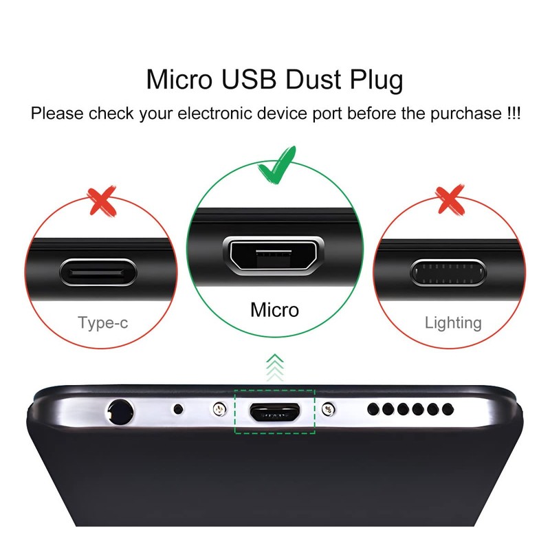 25 PCS Micro USB Dust Plug, Silicone Anti Dust Plug
