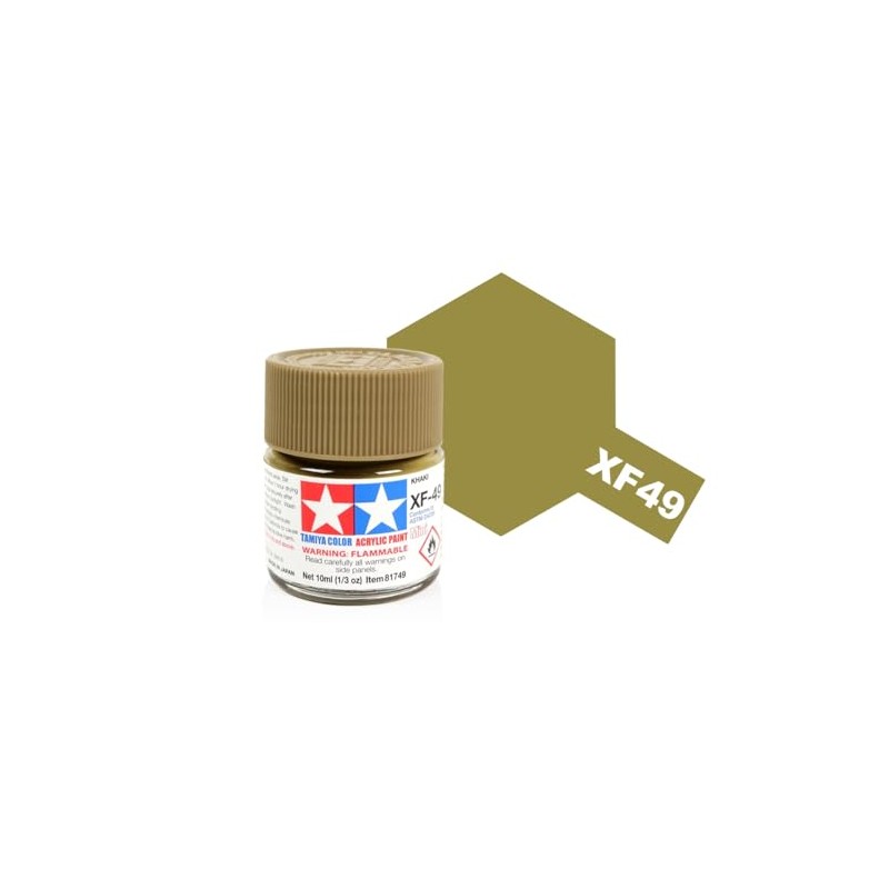 Tamiya Acrylic Mini XF49 Khaki TAM81749 Plastic Paint, Acrylic