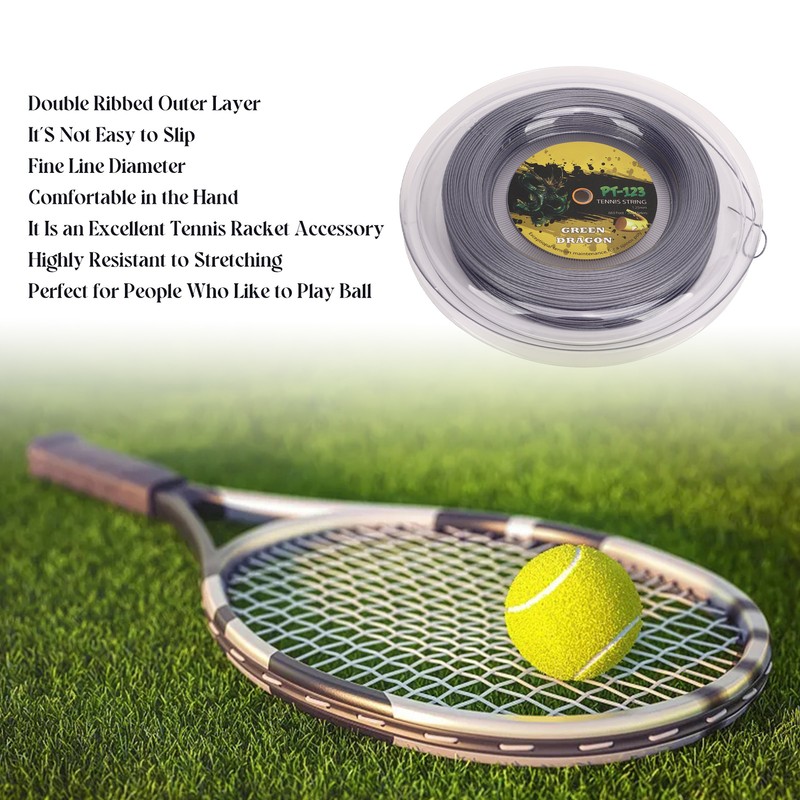 1.25mm Tennis Racket String Double Ribbed Pattern Beat Resistant Polyester