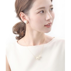VingTAINE C3130 Double Cotton Pearl Necklace, M, Simple, Cotton