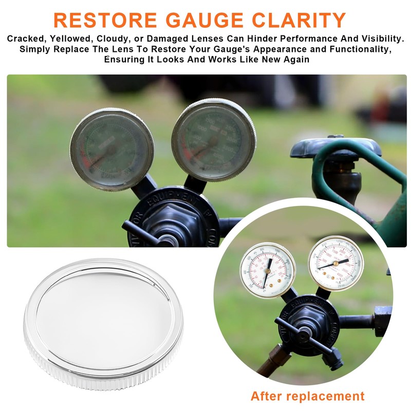 2" Clear Replacement Regulator Gauge Lens/Cover – Durable 1/4 Turn