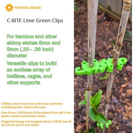C-BITE Plant Support Clips, Tomato, Cucumber, Climbing Plant Cage Connectors | for Trellis, Stakes, Wire Fence, Climbing Plants, Vine, Gardening Protection | 5/16" (Sublime Lime Green - 26 Pack)