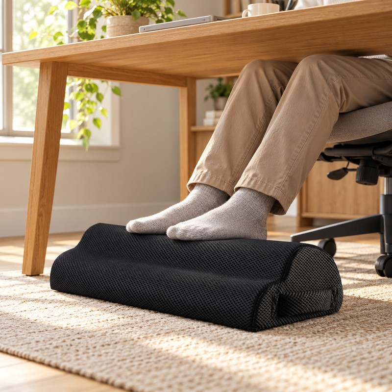 Memory Foam Footrest for Under Desk Comfort – Ergonomic Leg