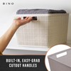 BINO | Woven Plastic Basket | Large (Natural Grey), 3-Pack