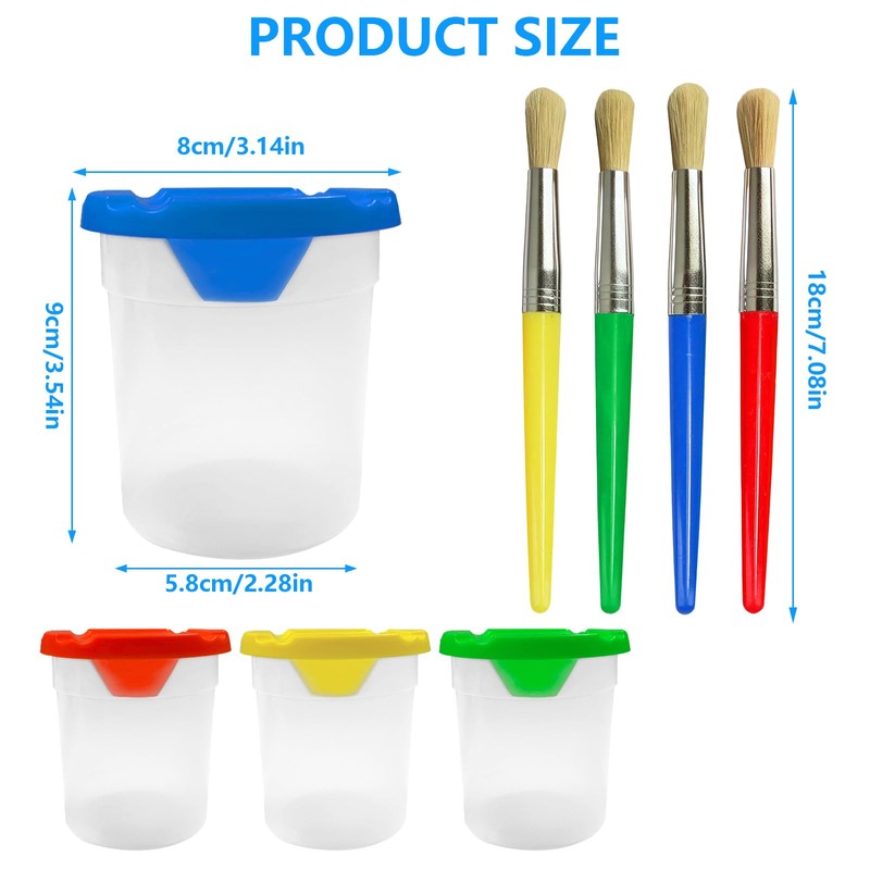 pangdapengpeng Paint Pots with Lids, 4 Colours