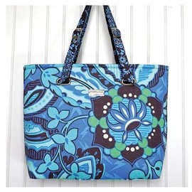 Emmaline Bags Ma Tote Pattern, White/Blue