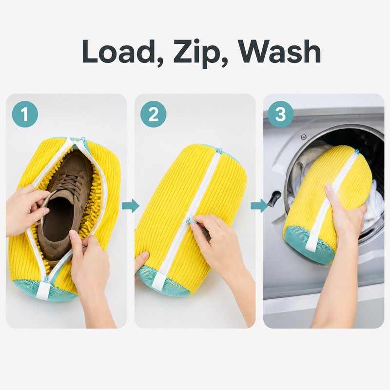 2pcs Shoe Washing Machine Bag – Protective Laundry Bag with