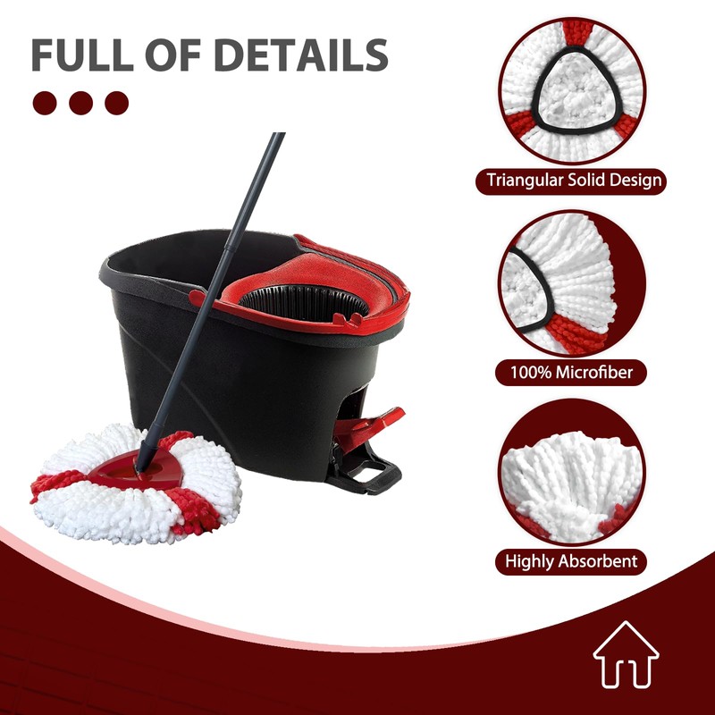 Mop Head Replacement, 5 Pack Mop Head Compatible for Triangle