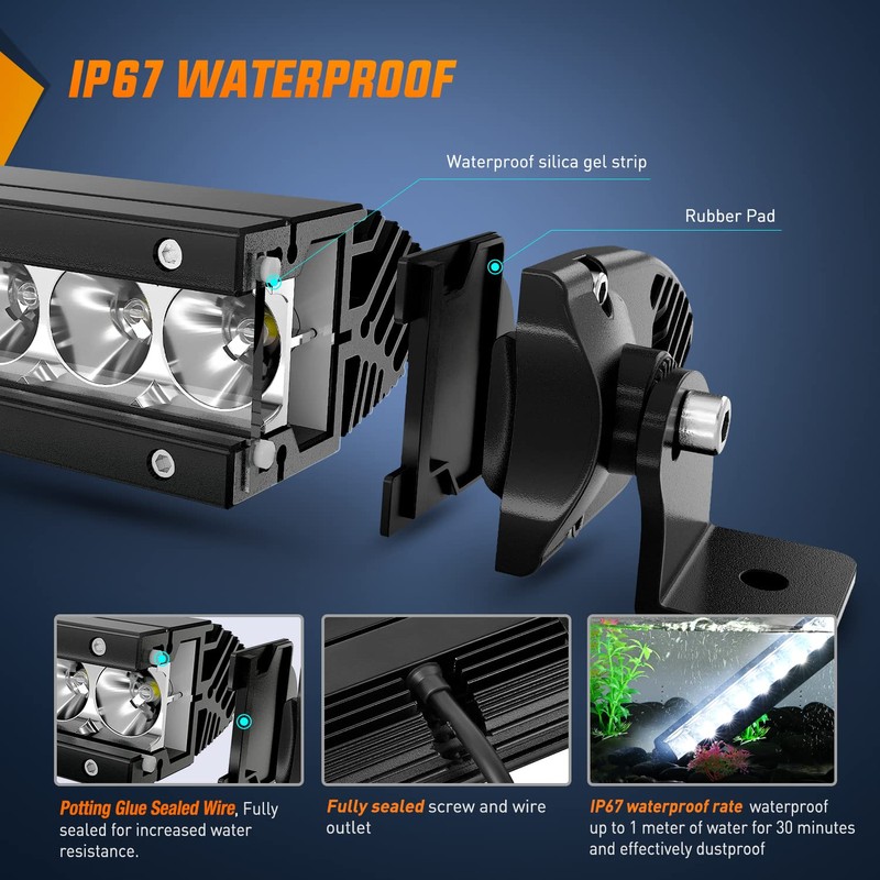Nilight - NI04-100W 17" 80w LED Work Light Single Row