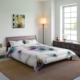 Peacock Dancer Comforter Girls Bedding Dancers Bedding Peacock comforters Feather Butterfly Ballerina Decor (Queen)