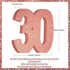 Decoration 30th Birthday Women, Rose Gold Pink Glitter 30th Birthday Centrepiece Table Decoration Birthday, 30th Birthday Party Decoration Supplies, Gifts for Women for Birthday