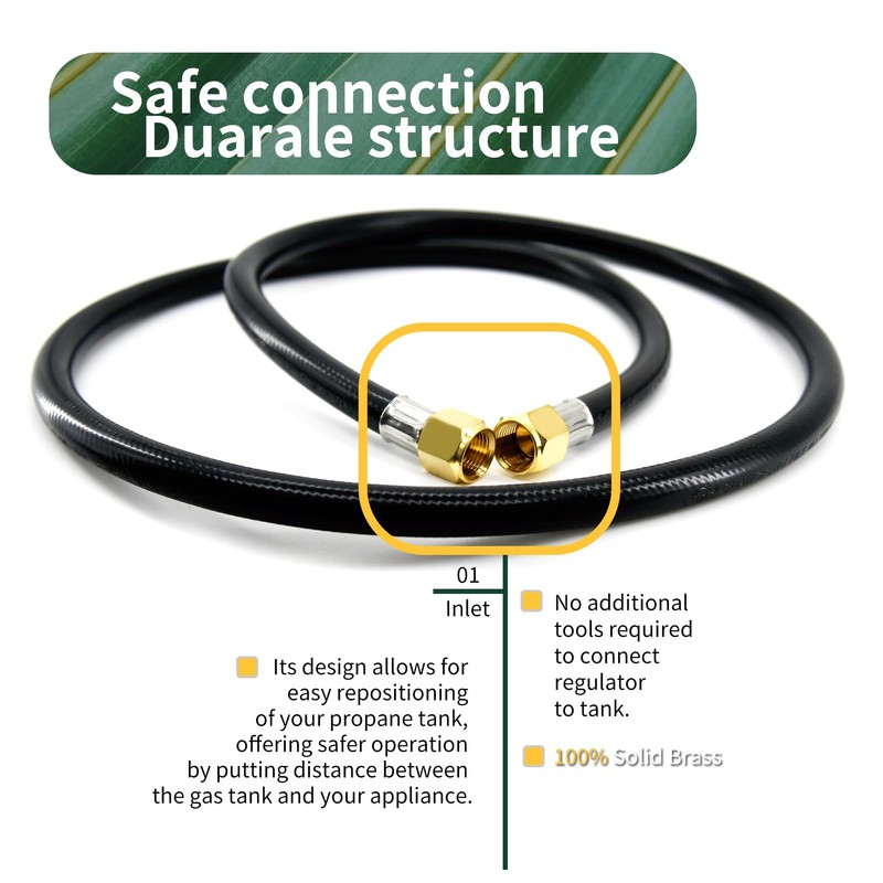Rixordd 8 Feet Propane Hose Assembly Multipurpose Solution: Features 3/8"