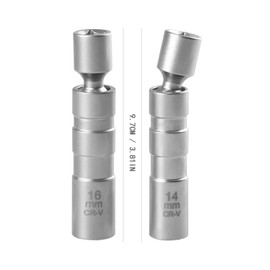 ZeroNine Spark Plug Socket Set,Universal Joint Magnetic Swivel Spark Plug Socket Wrench Set for Car Repair,14mm&16mm Car Repair Spark Plug Removal Tool for Most Car Accessories