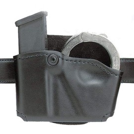 Safariland 573 Open Top Paddle Magazine Pouch with Handcuff Case (STX Plain Black, Right Hand)