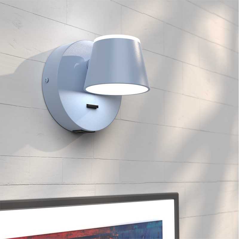 URSOLA Wall Light LED Wall Sconce with On/Off Switch USB
