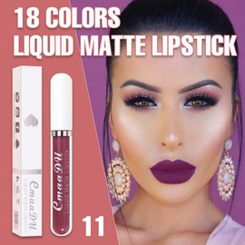 evpct CmaaDu 1Pcs Purple Liquid Matte Lipstick Lipgloss Set for Women, labiales mate 24 horas originales matte larga duracion 24 Hour Lipstick Lip Stains Long Lasting Waterproof 24, 11#