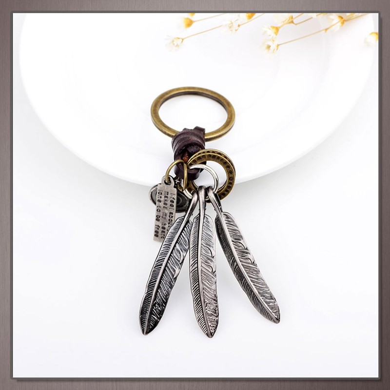 One Limitation AN161 Keyring, Key Ring, Charm, Retro, Leather, Wolf,