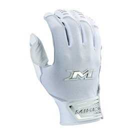 Miken | PRO Slowpitch Softball Batting Gloves | Adult Small | White