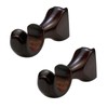 KUMGROT 2 PCS Wood Curtain Rod Brackets 35mm/1.37in Diameter Antique