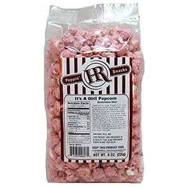 Pink "It's A Girl" Popcorn | Gourmet Party Popcorn | Baby Announcement Snack | Pink Marshmallow | Made in USA | Pack of 6 | HR Poppin' Snacks