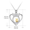 Collar Corazón Buho Graduación Plata 925+ Oro+ Diamante Cz