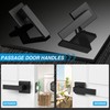 Plustool 6 Pack Matte Black Door Handles, Passage Door Levers