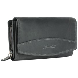 Benthill Women's Leather Purse XXL – Large Wallet with RFID Protection – Genuine Leather Vintage Women's Purse with Gift Box, Olive - Grey, vintage