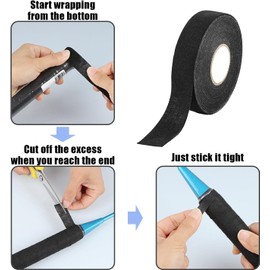 Anti-Slip Hockey Sticks Tape, 2Roll Sports Ice Hockey Grip Wrap Tapes,Non-Slip Ice Hockey Racket Tape,Non-Slip Grip Tapes Sports Tapes Ice Hockey Grip Tape, Black