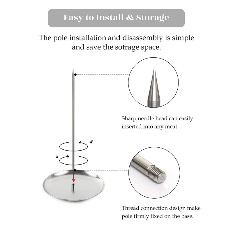 Vertical Skewer Brazilian Barbecue Skewer Stand Stainless Steel Removable Grilling