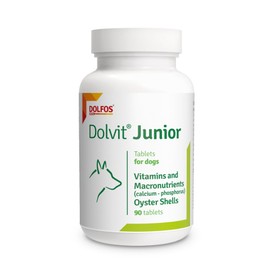 Dolvit Junior 90 tablets Vitamins Minerals Calcium from Oyster Shells for Dogs