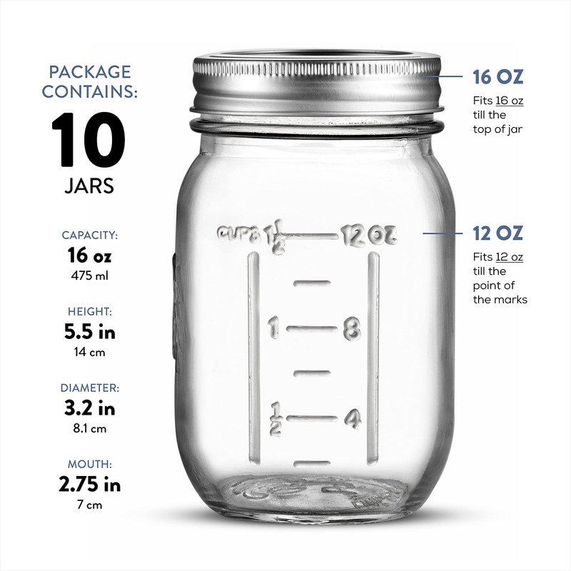 Paksh Novelty Mason Jars with Lids & Sealer - 5