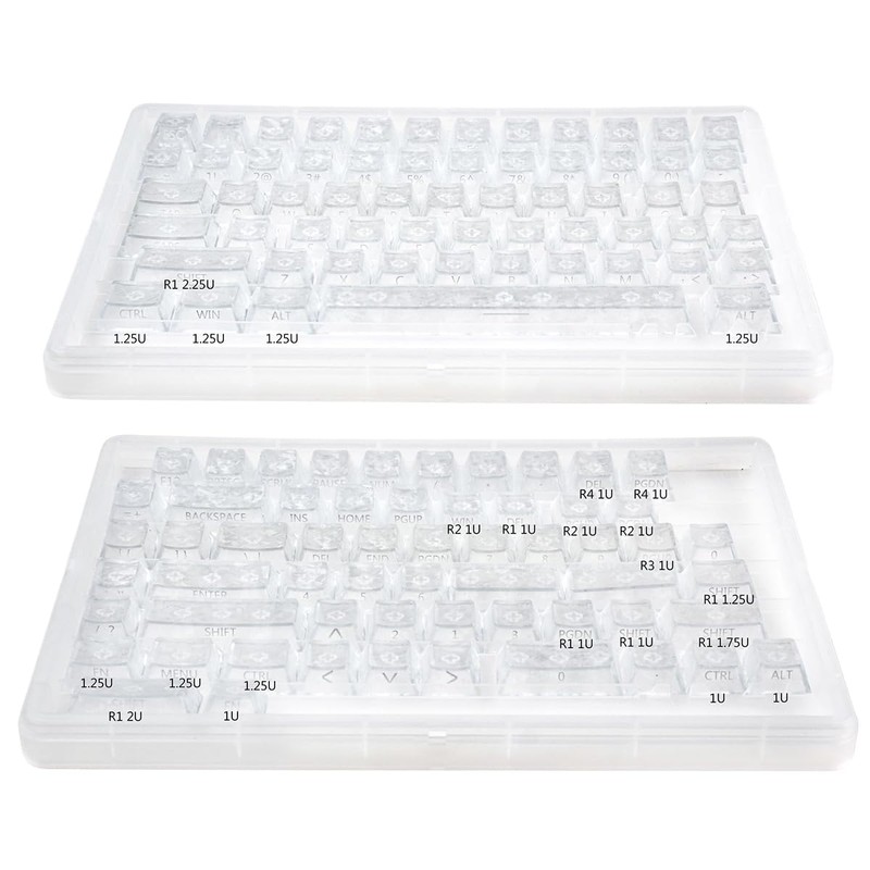 119 Keys Transaprent Forged Carbon Keycaps for Cherry Mx Switches
