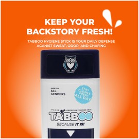 TABBOO Intimate Whole Body deodorant - Anti-Chafing - 24H Protection for butt, pitts and intimate areas - All Natural and Aluminum Free - (Fresh)