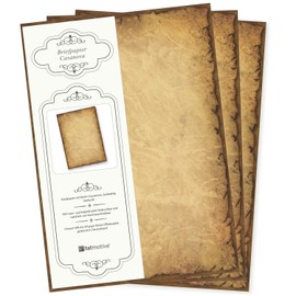 Casanova Old Letter Paper 75 Sheets Paper on Both Sides A4 Old Vintage Retro Medieval Antique Nostalgic