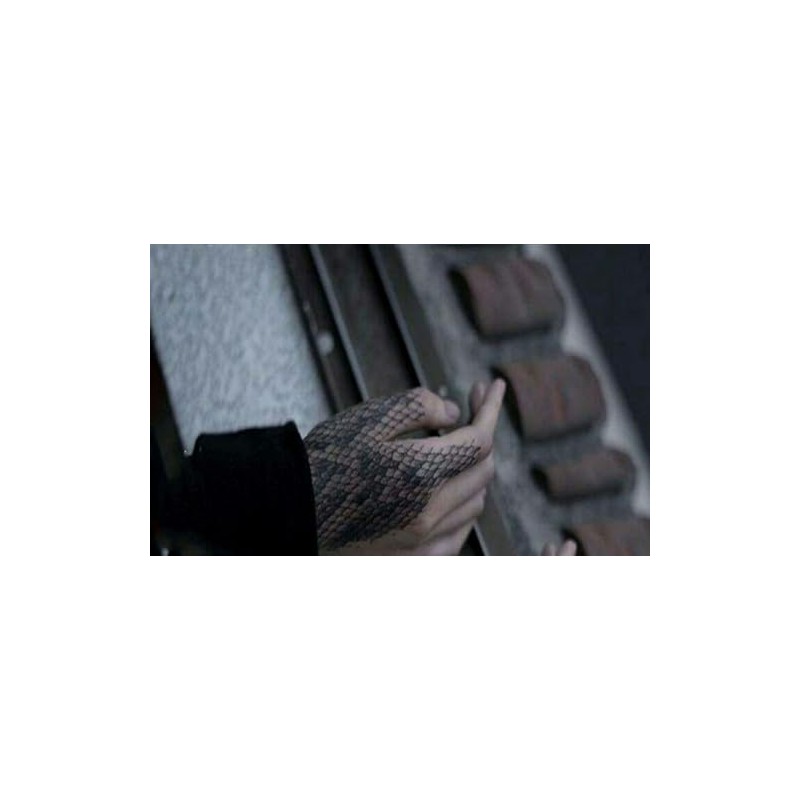 Set of 2 Snake Scale Tattoo Stickers, Black Temporary Fake