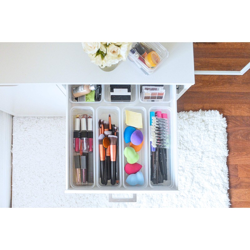 Best Kept 6 Bin Pack, Long Home Organizer Storage Boxes