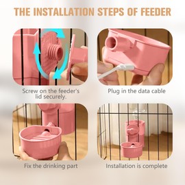 Rabbit Heated Water Bottle 500ml Bunny Hanging Water Fountain Automatic Guinea Pig Water Dispenser No Leak Drinking Feeder for Bunny Chinchilla Hamsters Cat Dog Small Animals