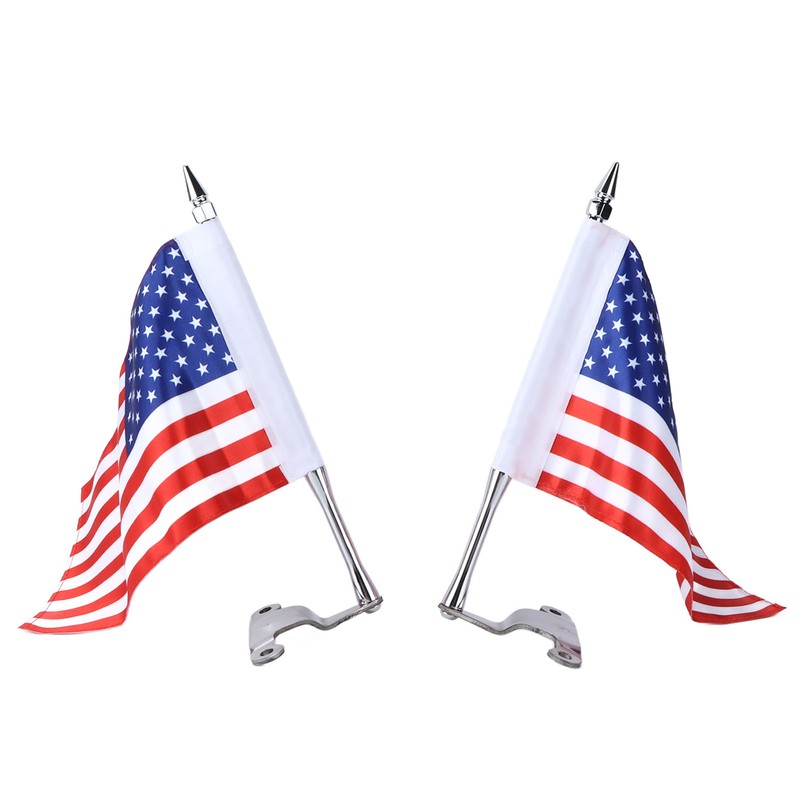 Trunk Lid Flag Pole Mount Kit with USA American Flag