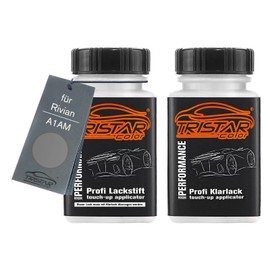 TRISTARcolor Autolack Lackstift Set für Rivian A1AM Anthracite Grey Metallic Basislack Klarlack je 50ml