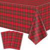 Pack of 4 Christmas Tablecloths, Red and Green Checked Tablecloths,