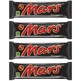 Arilon pack of Mars Chocolate Candy Bar, 2.2 oz, Caramel, Nougat, Milk Chocolate (4 full size bars)