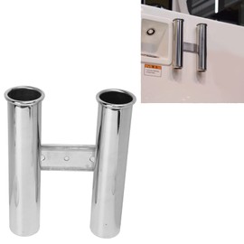 Fishing Rod Rack Tube, 2 Link Tube Rod Holder Stainless Steel Fishing Pole Holder Tube Easy Install for Boat RV Yacht 42mm Dia