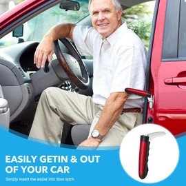 2 Pack Car Door Handle for Elderly, Car Handle Assist for Seniors, 3 in 1 Auto Cane Portable Vehicle Support Handle, Seatbelt Cutter, Window Breaker, Car Grab Handle Up to 450 Pounds（Orange Red）