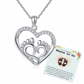 Mom To Be Gifts for New Mother 925 Sterling Silver Pendant Necklace Pregnancy Expecting Jewelry Gifts for First Time Mother