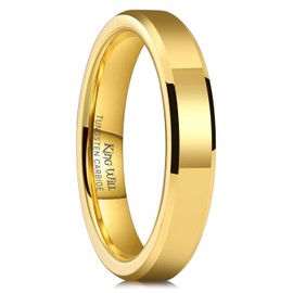 King Will Men's Wedding Ring Tungsten Wedding Ring for Men High Polished Mirror-like Surface 4mm Width Comfort Fit 丨Wedding Rings Collection 11