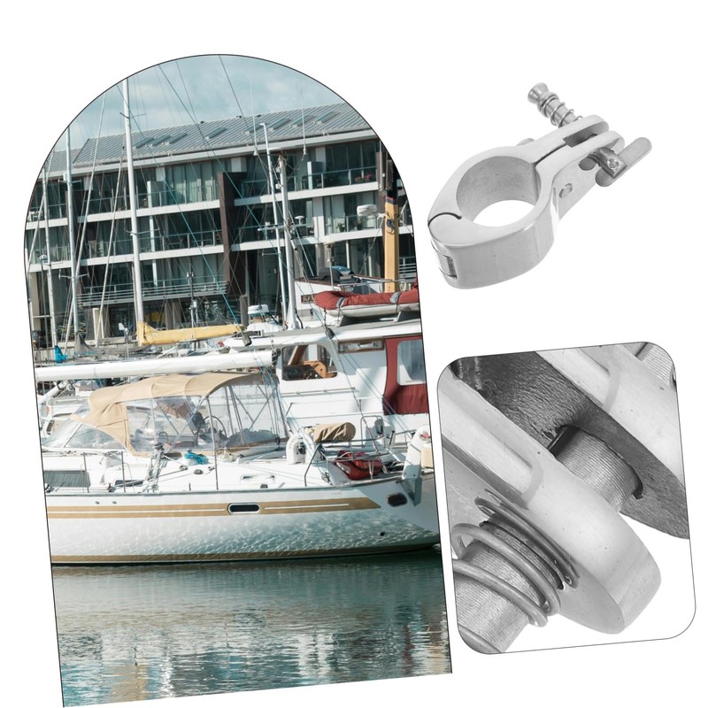 Sosoport 2pcs Stainless Steel Hinged Jaw Slide Clamp Marine Grade