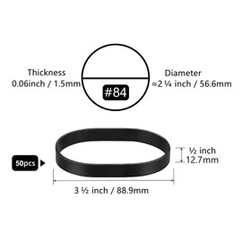 Thick Rubber Bands Heavy Duty - Black Wide Strong Elastic Industrial Tactical Rubber Bands with UV Heat Cold Resistant for Survival Camping (#84-50P-2)