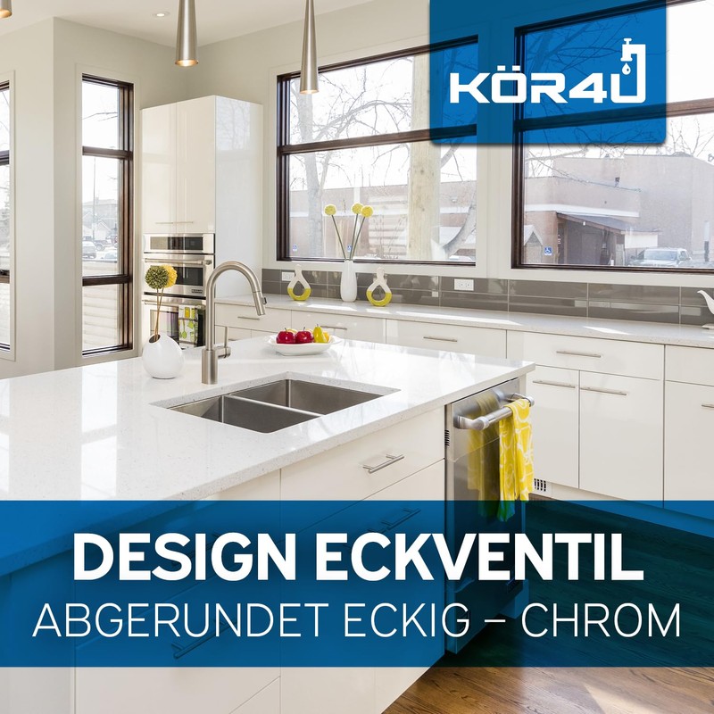 kör4u Design Angle Valve 1/2 x 3/8 Inch Rounded Water